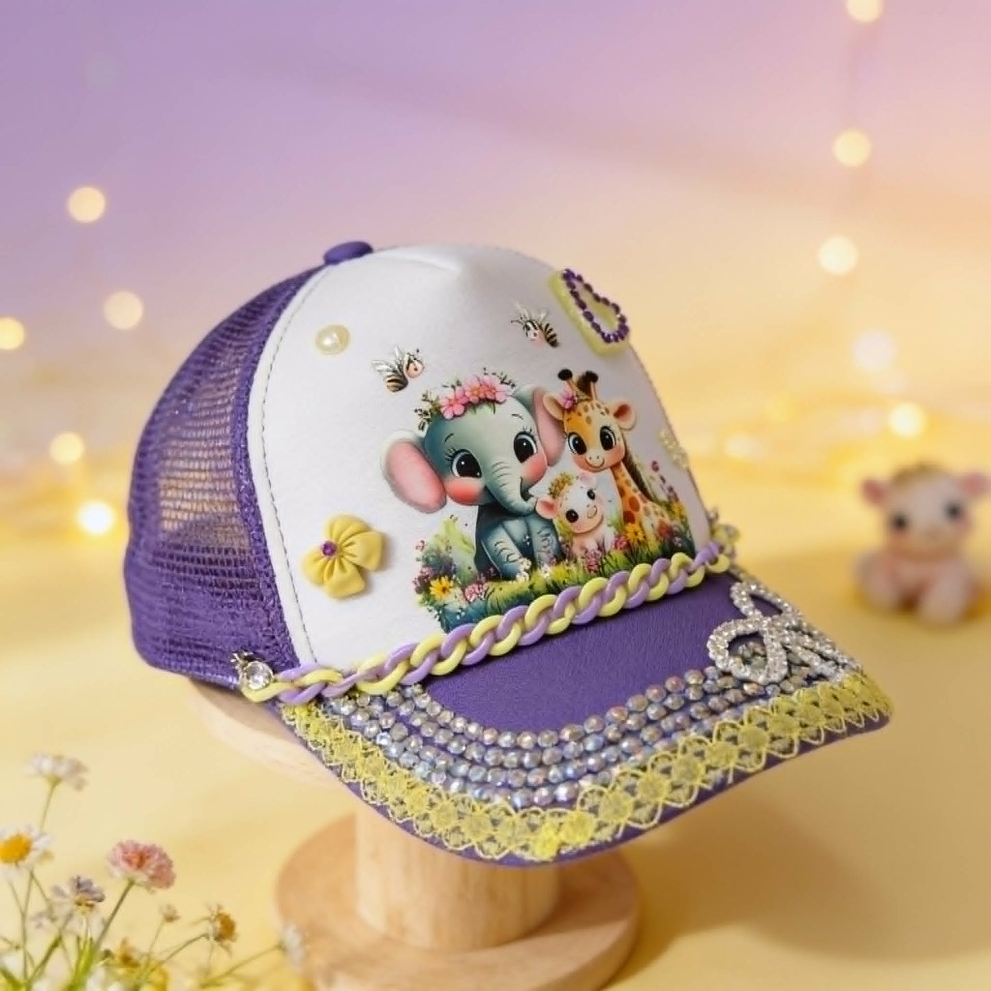 The Purple Meadow Safari Kids Hat — "Fancy Little Wild One" Collection