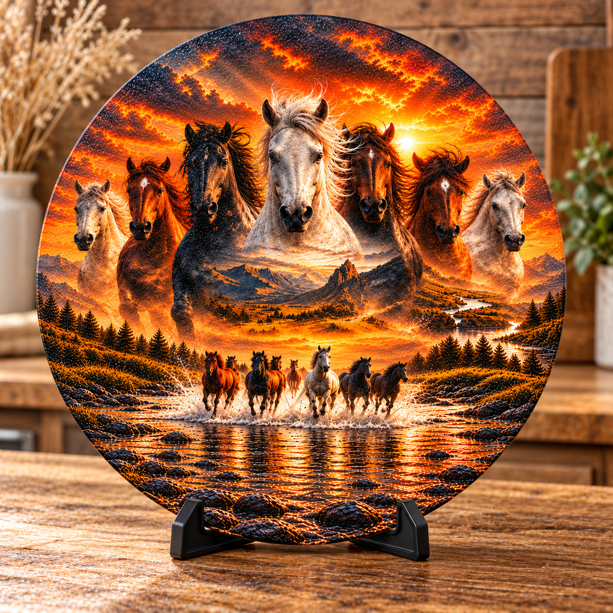 Wild & Free 11.8-inch Round Glass Cutting Board