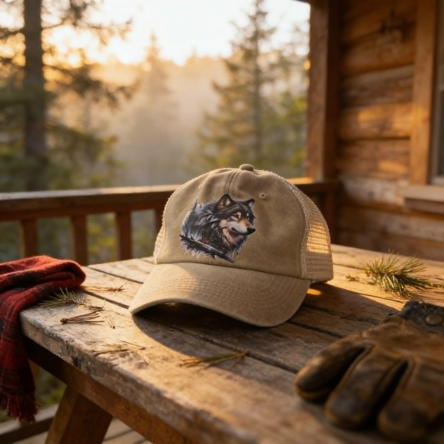 Lone Wolf Vintage Distressed Trucker Cap