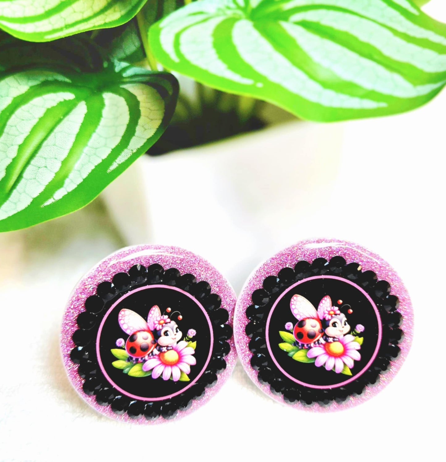 Ladybug Blossoms Car Charm & Clip Set