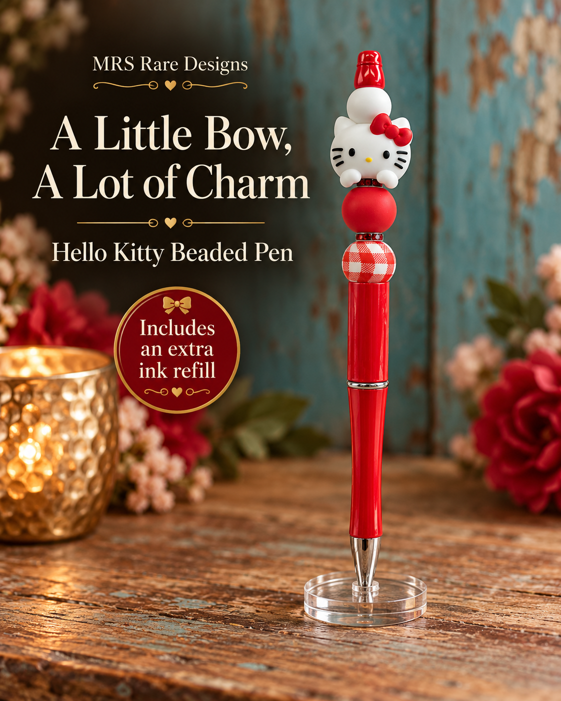 Hello Kitty Beaded Pen - A Little Bow, A Lot of Charm