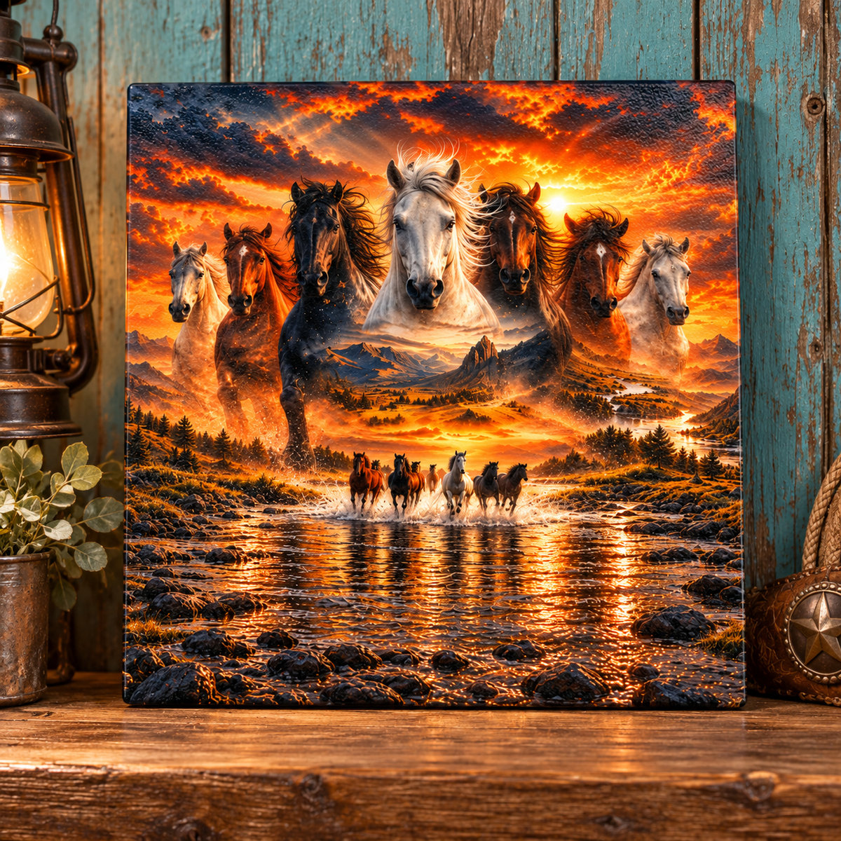 Wild & Free 9-inch Square Glass Cutting Board