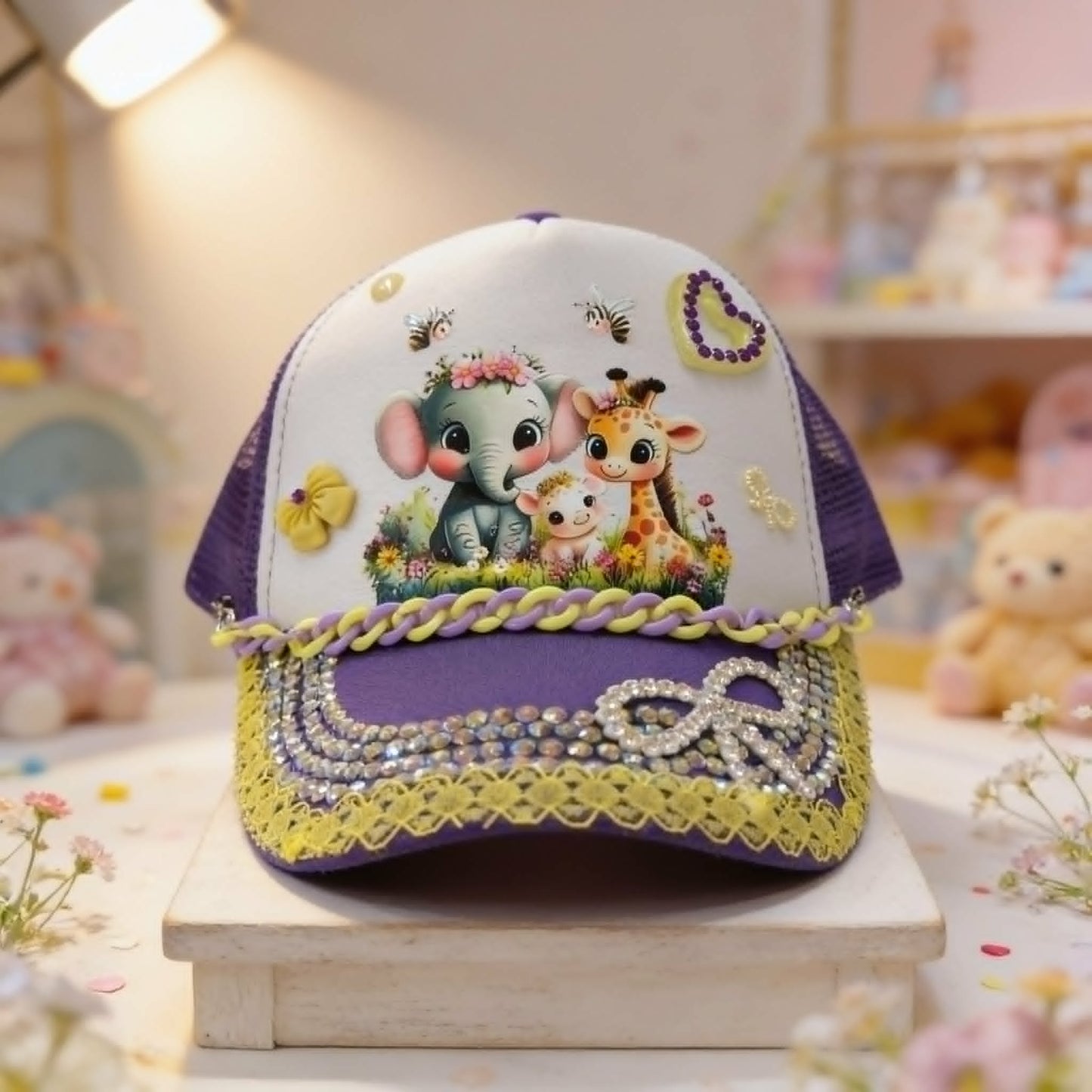 The Purple Meadow Safari Kids Hat — "Fancy Little Wild One" Collection