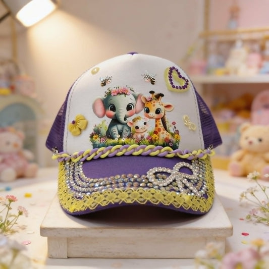 The Purple Meadow Safari Kids Hat — "Fancy Little Wild One" Collection