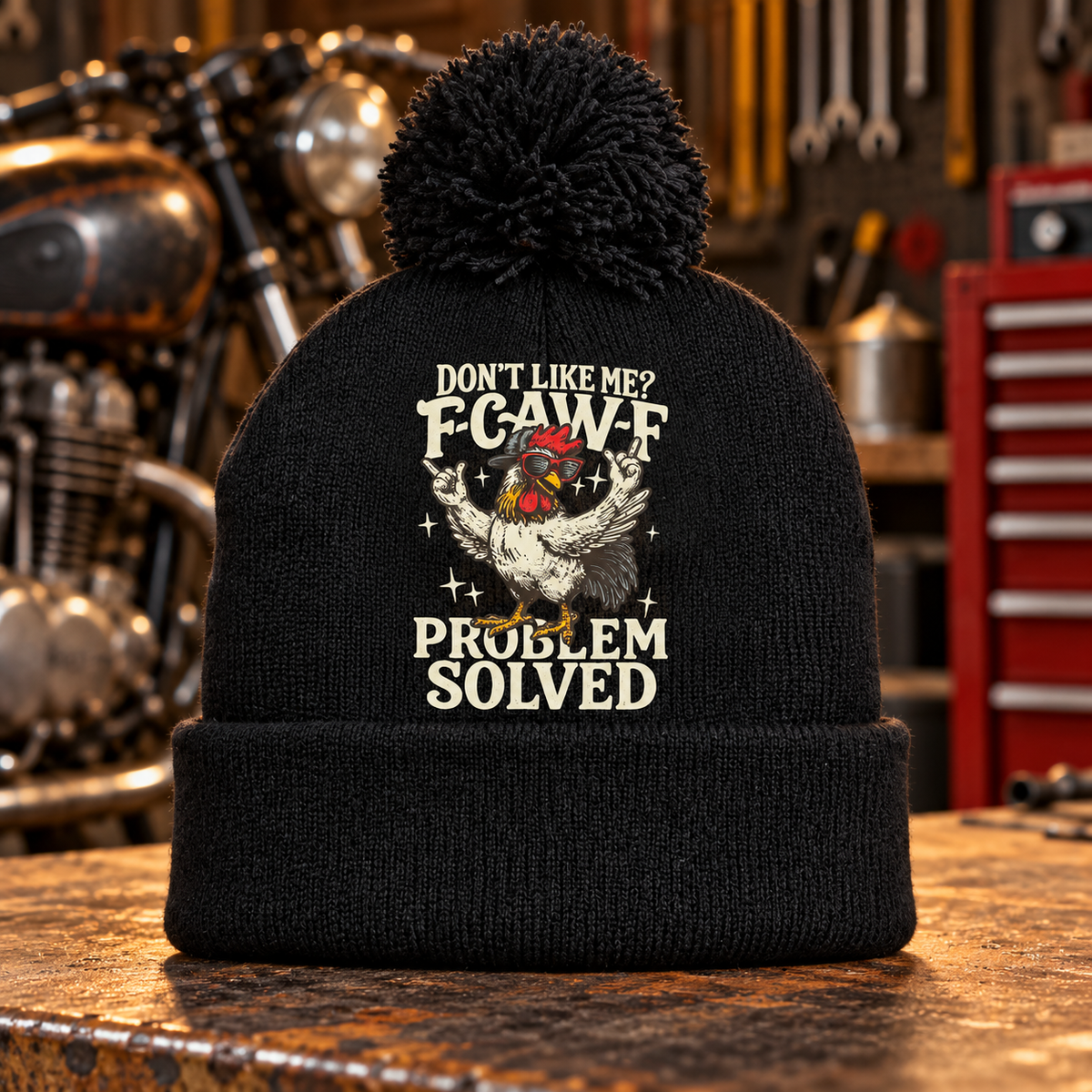 A Little Attitude, A Lot of Warmth Rooster Pom-Pom Beanie