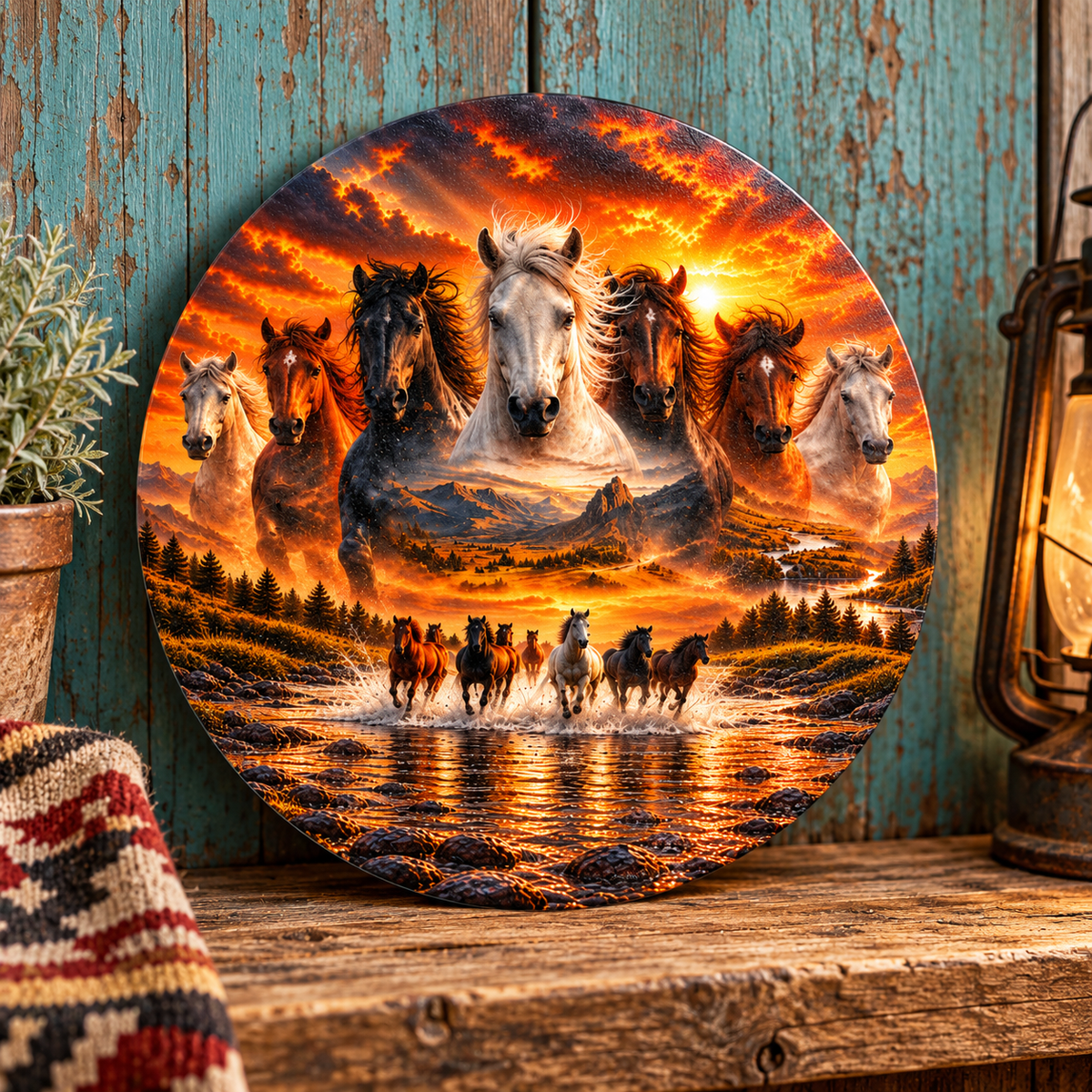Wild & Free 9-inch Round Glass Cutting Board