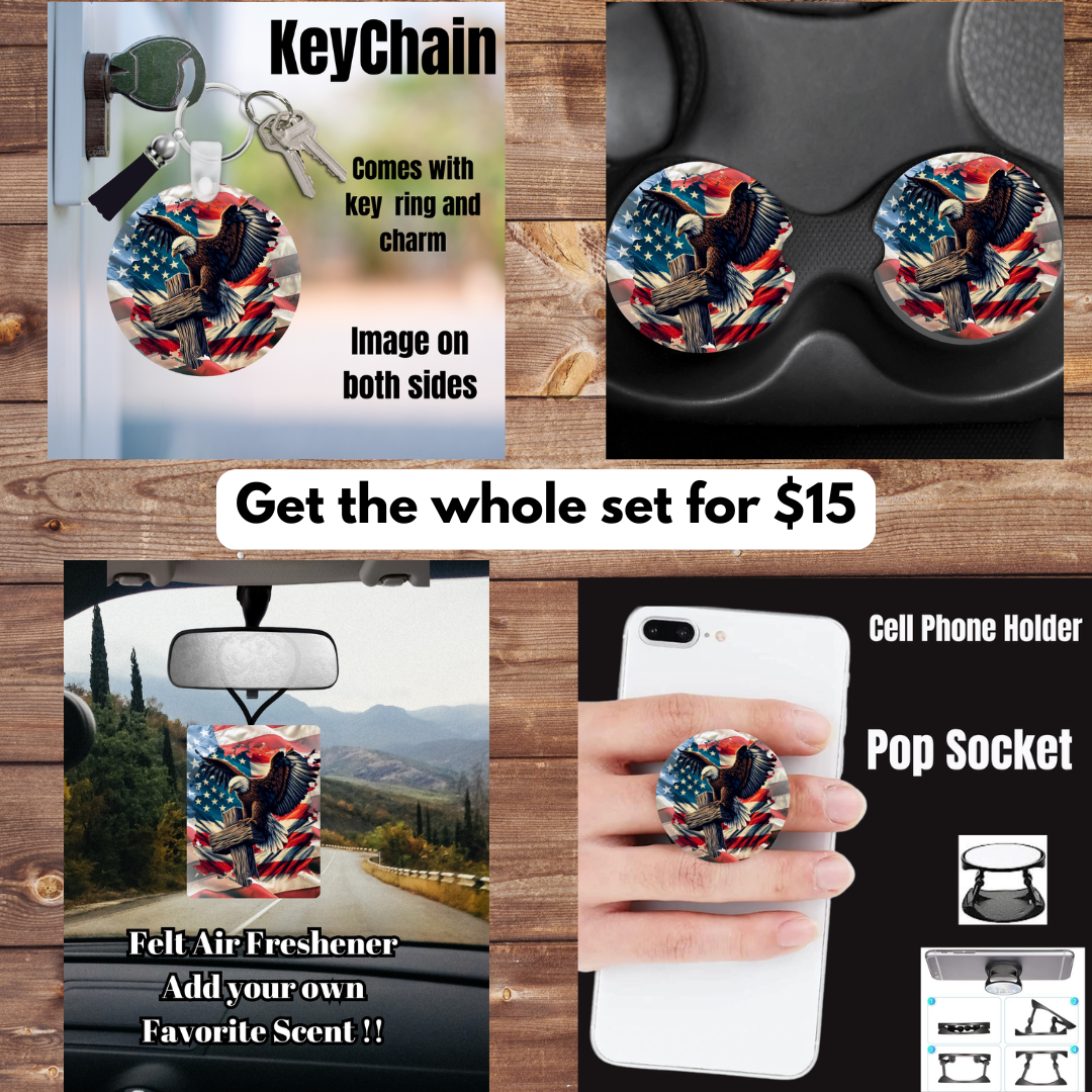 Patriotic Eagle Ride & Ready Accessory Set – 4 Piece Bundle