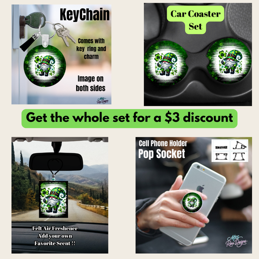 Lucky Gnome Clover Car Accessory Gift Set – St. Patrick’s Day Collection