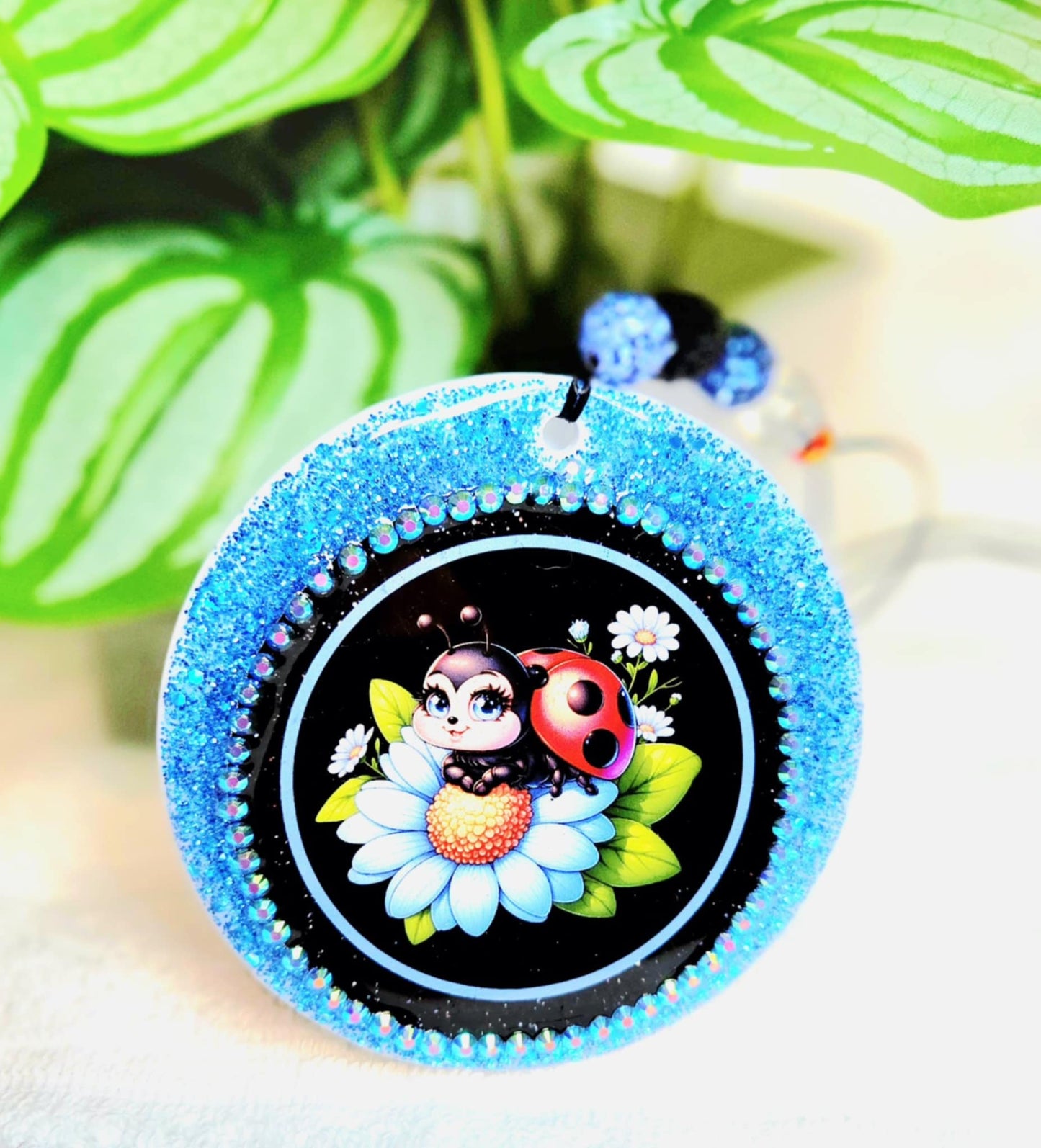 Ladybug Blossoms Car Charm & Clip Set