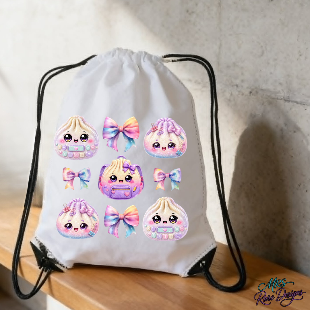 "Little Scholar Squad" Drawstring Backpack