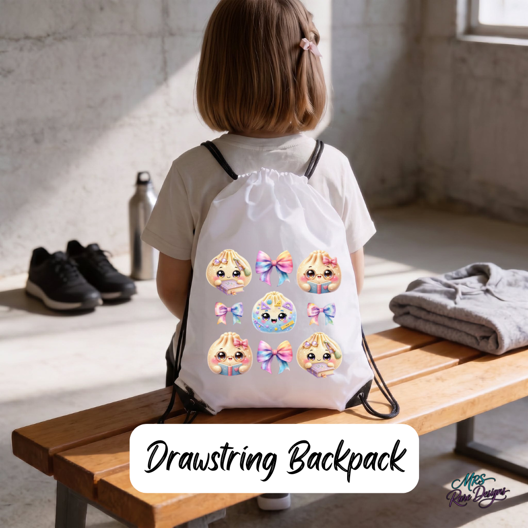"Bookworm Bestie" Drawstring Backpack