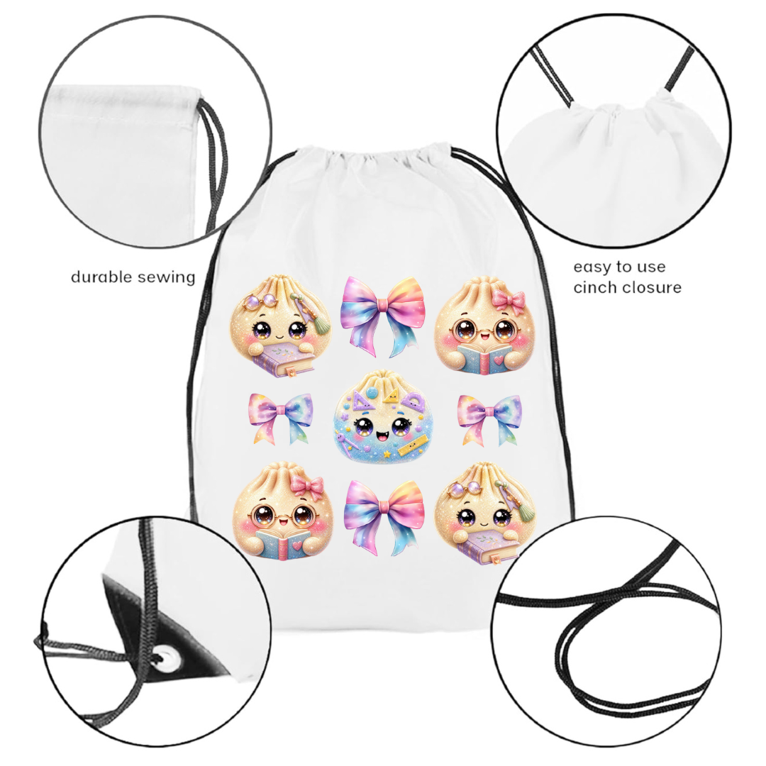 "Bookworm Bestie" Drawstring Backpack