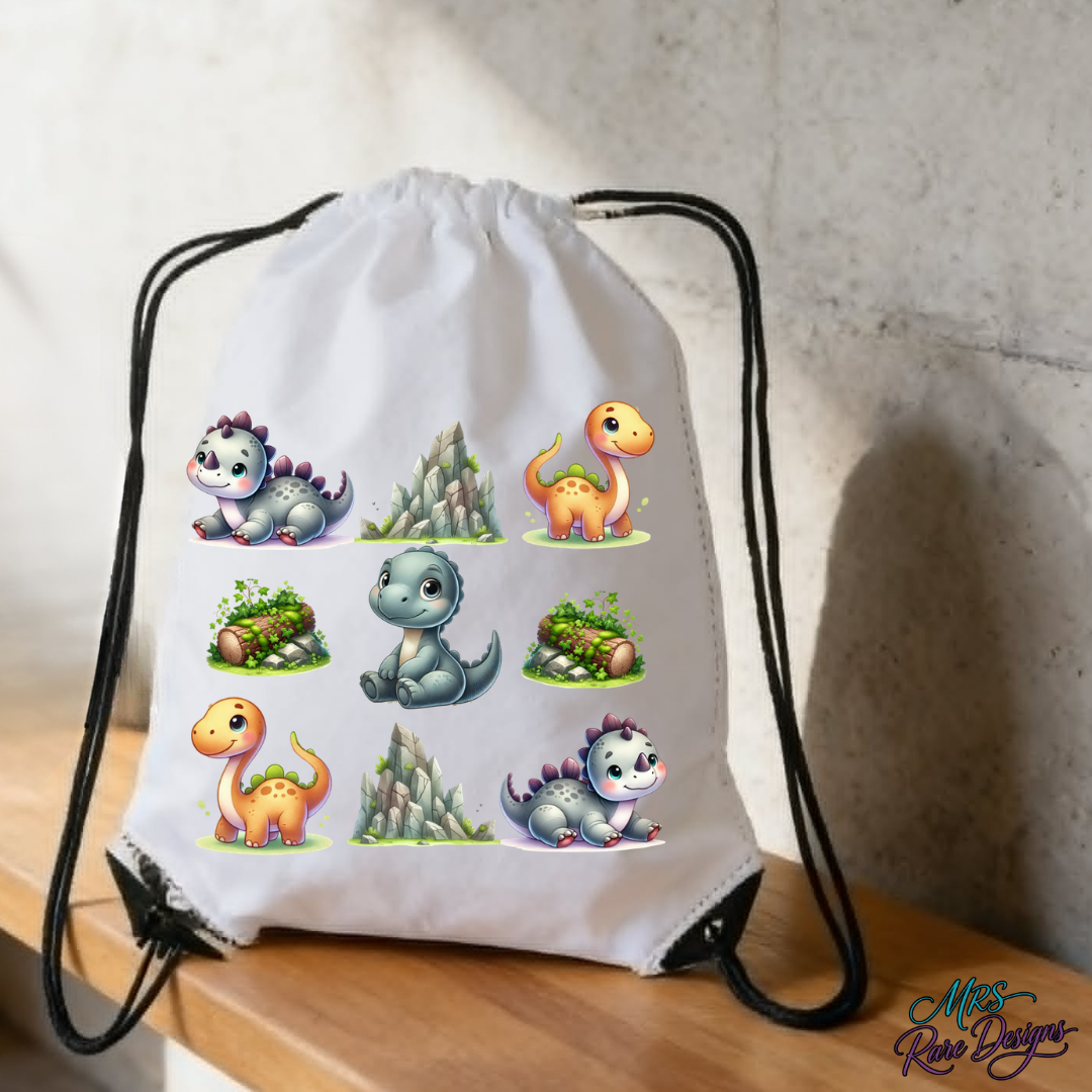 Dino-Mite Explorer Kids Drawstring Cinch Backpack