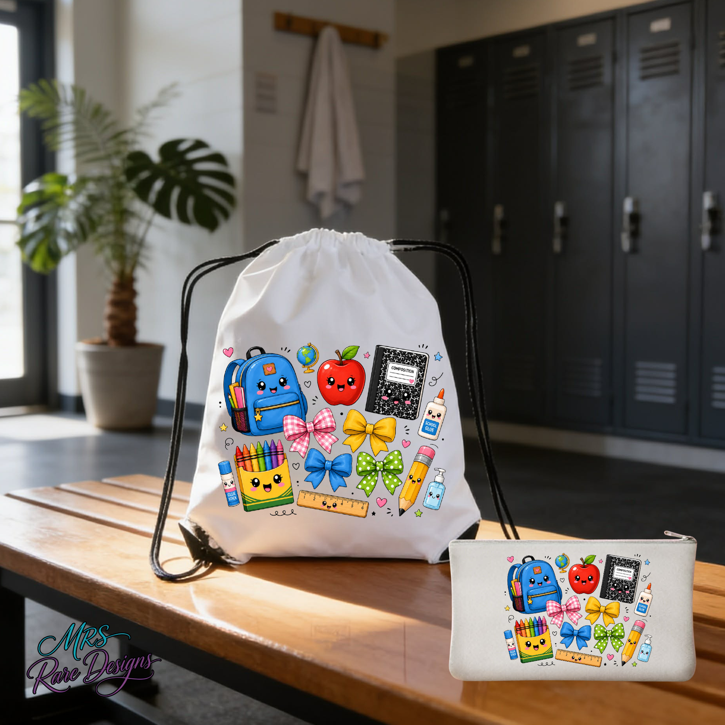SmartyPants Back-to-School Duo: Drawstring Backpack & Pencil Pouch Set