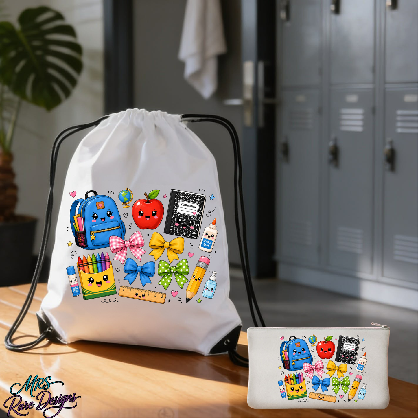 SmartyPants Back-to-School Duo: Drawstring Backpack & Pencil Pouch Set