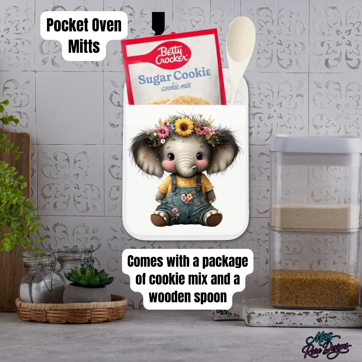 Sunny Bloom Elephant Pocket Mitt™
