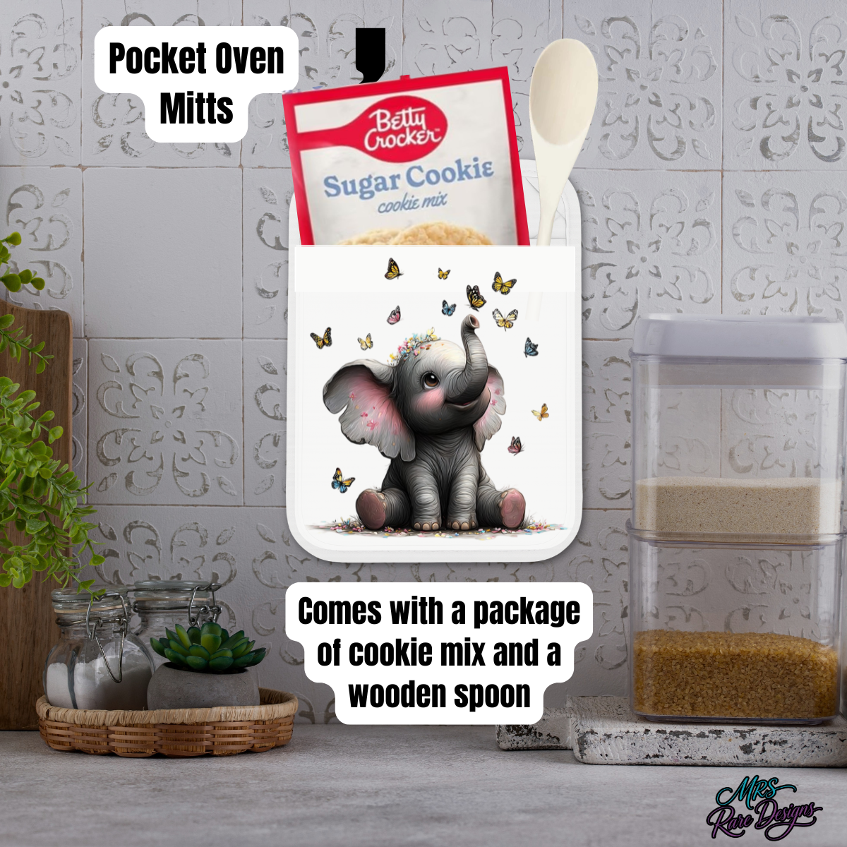 Butterfly Bliss Elephant Pocket Mitt™