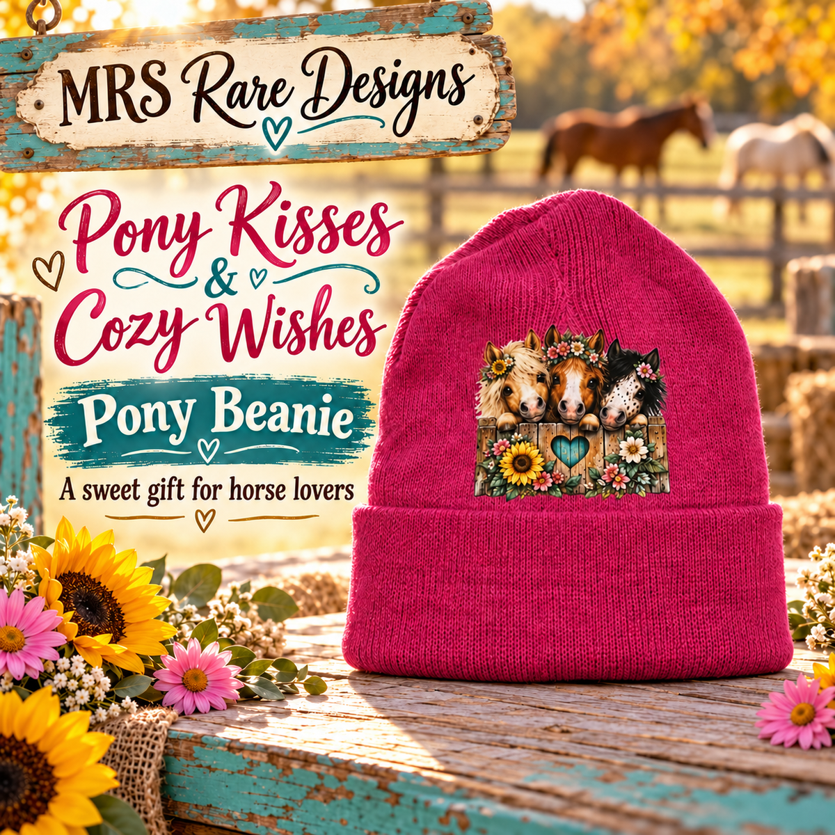 Pony Kisses & Cozy Wishes — Pink Pony Beanie