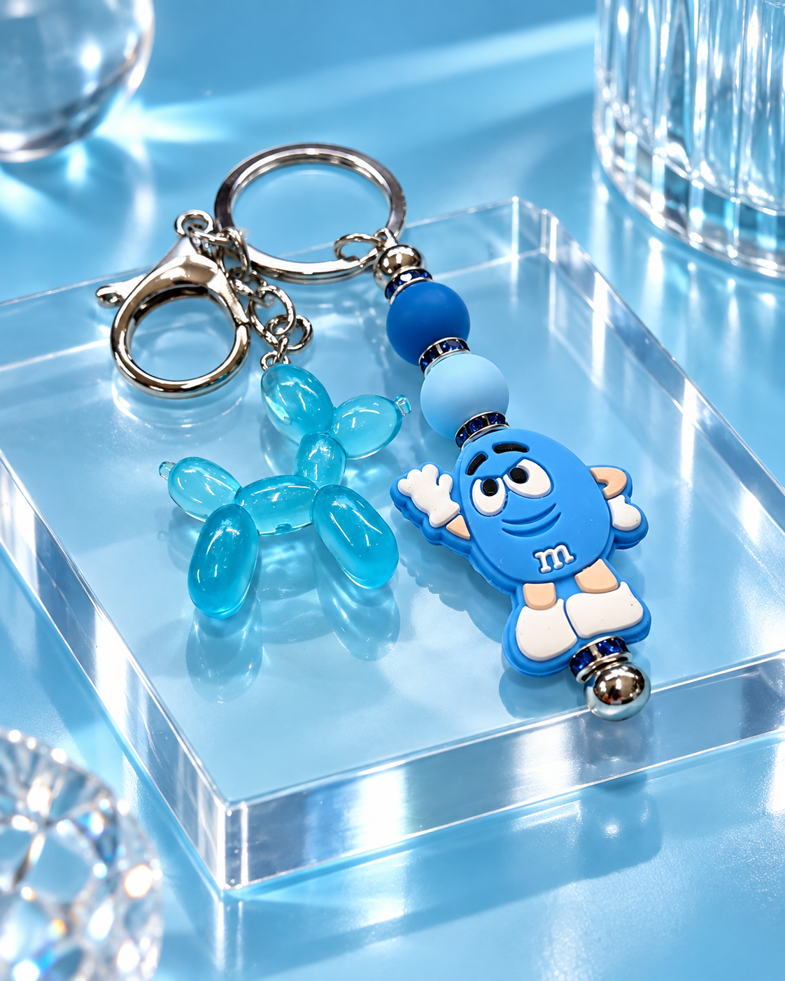 Blue Bliss Candy Cutie Keychain with Balloon Dog Charm