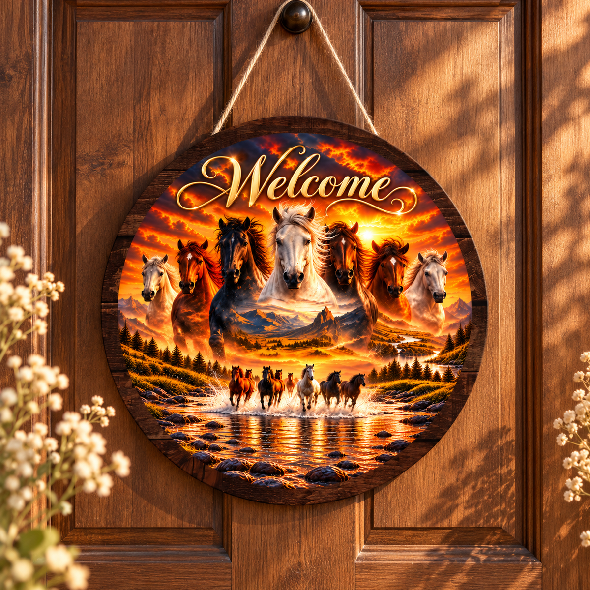 Wild & Free 12-inch Aluminum Welcome Sign
