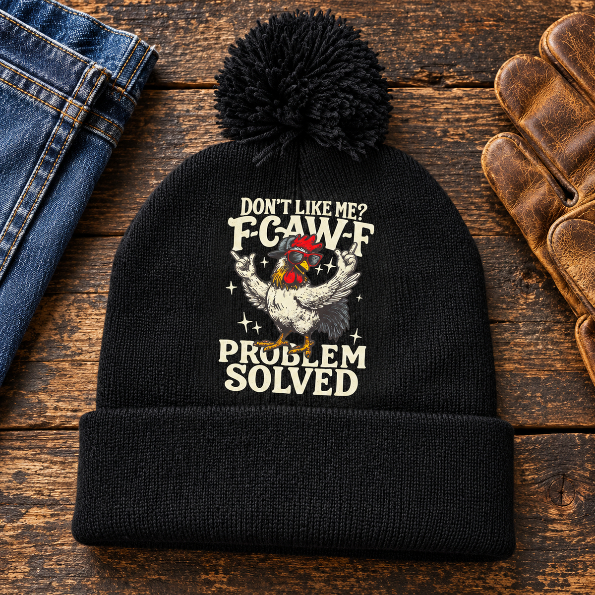 A Little Attitude, A Lot of Warmth Rooster Pom-Pom Beanie
