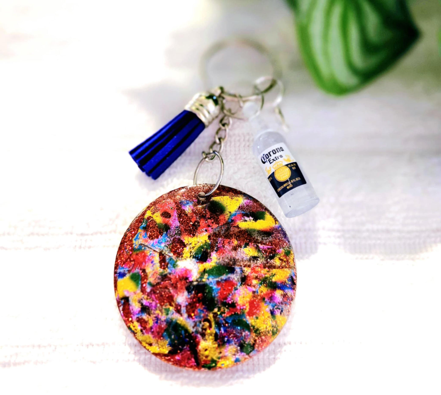 🍹 Tropical Vibes Splatter Keychain