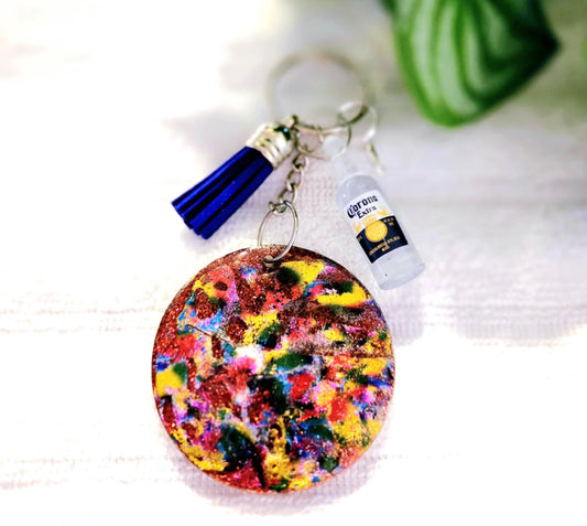 🍹 Tropical Vibes Splatter Keychain