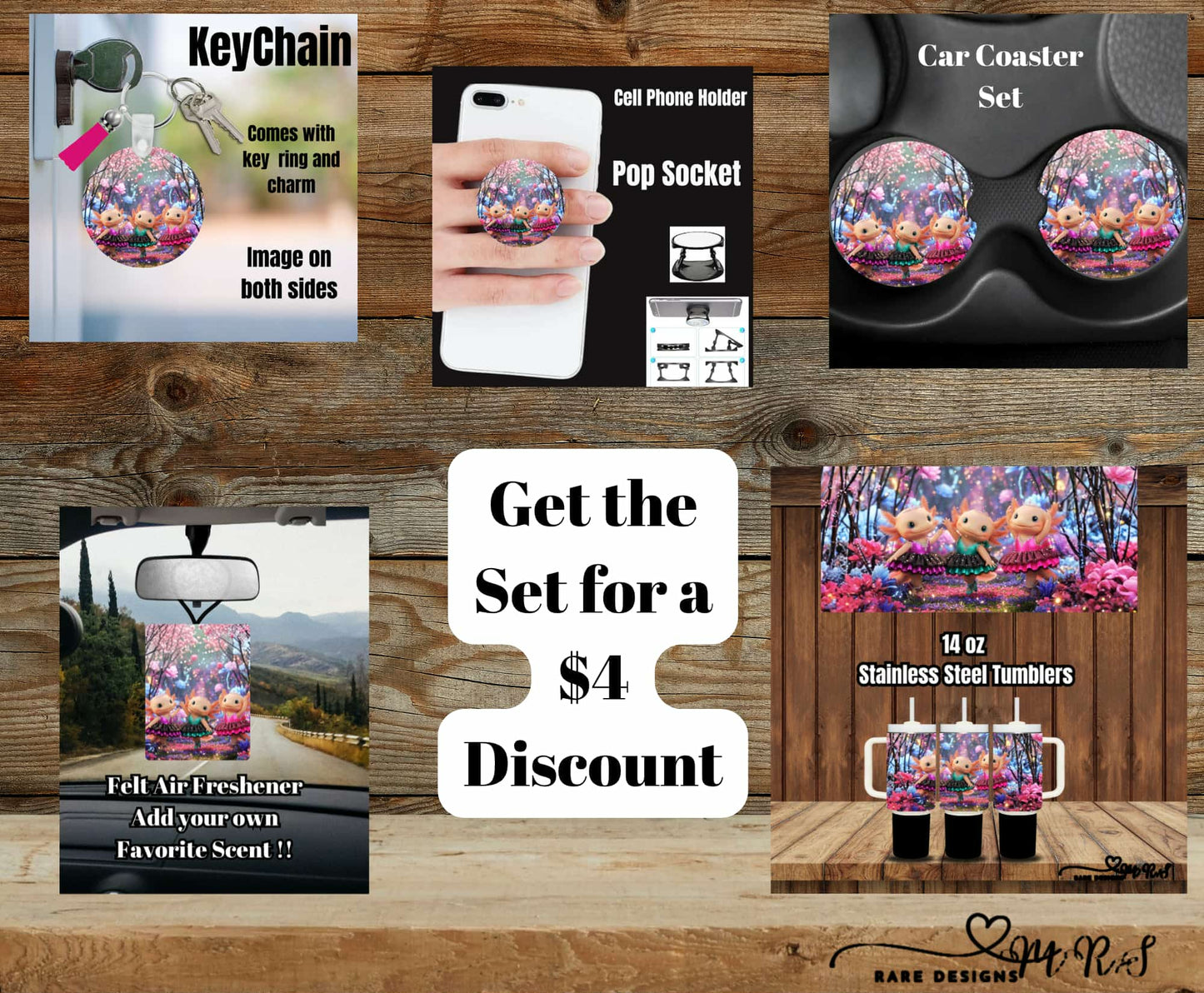 Axolotl Ballet Mini Sips & Accessories Set – 14oz Tumbler Bundle