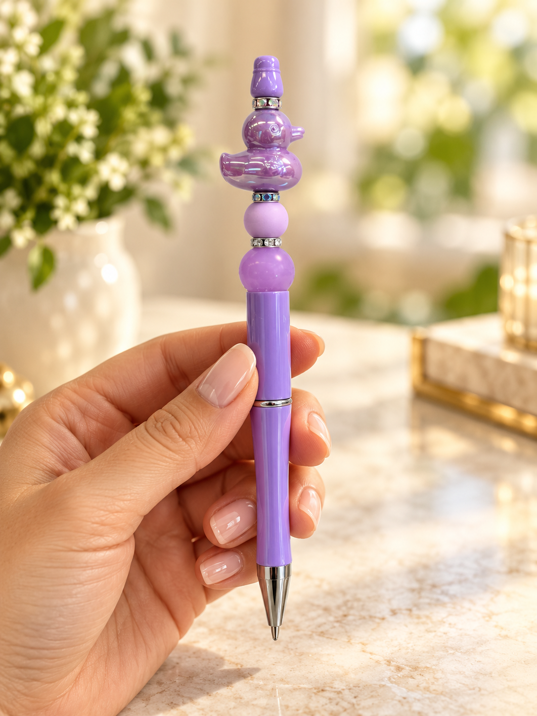 Lavender Duck Beaded Pen - A Little Quack, A Lot of Charm