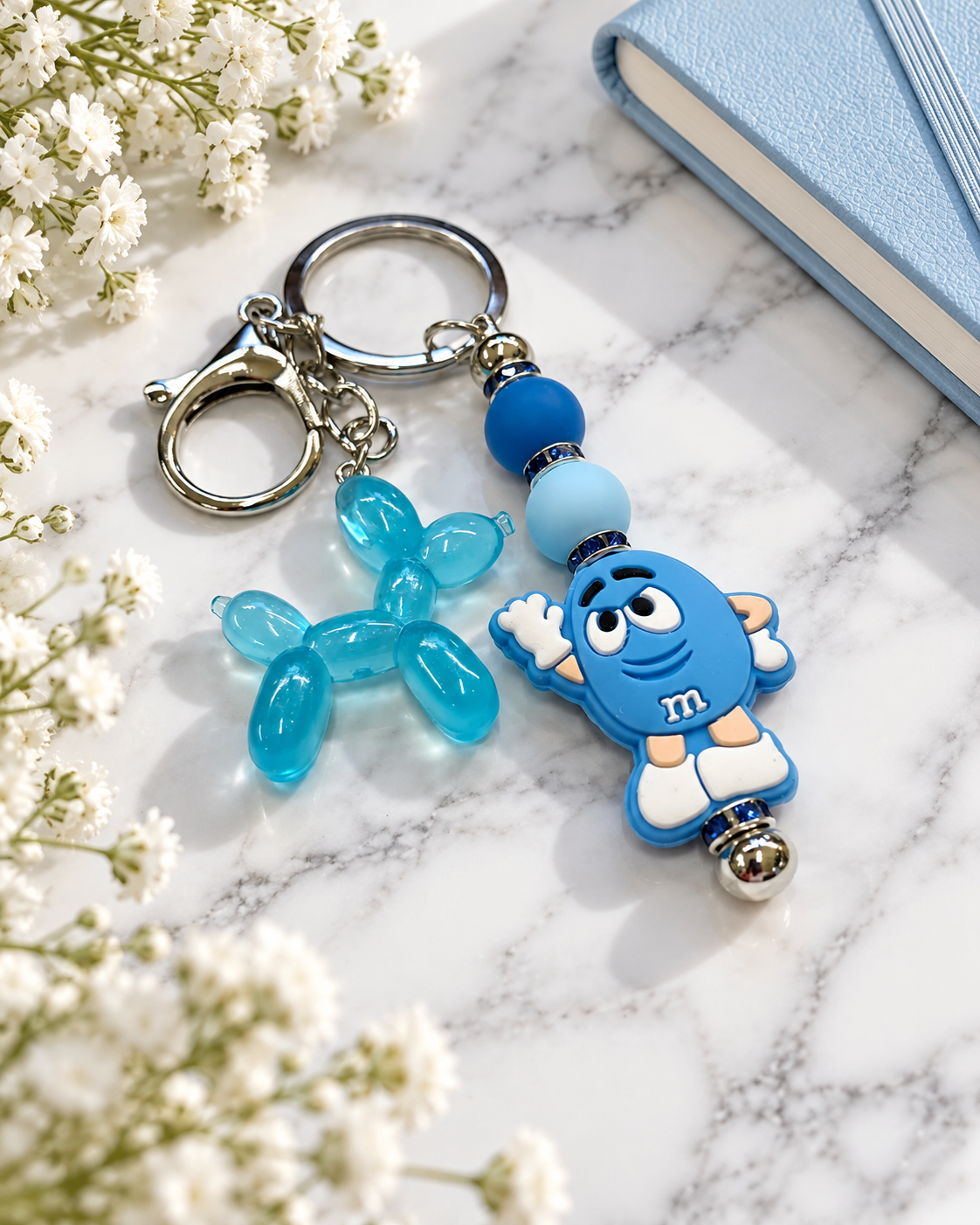 Blue Bliss Candy Cutie Keychain with Balloon Dog Charm