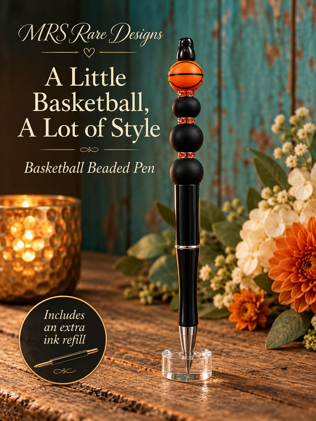 Basketball Beaded Pen - A Little Basketball, A Lot of Style