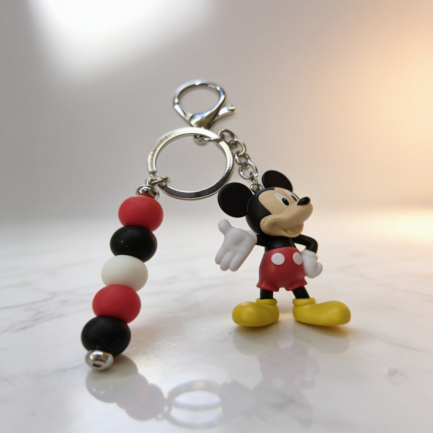 Classic Mickey Beaded Bag Charm Keychain