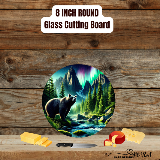 Aurora Grizzly Collection — 8″ Round Tempered Glass Cutting Boards