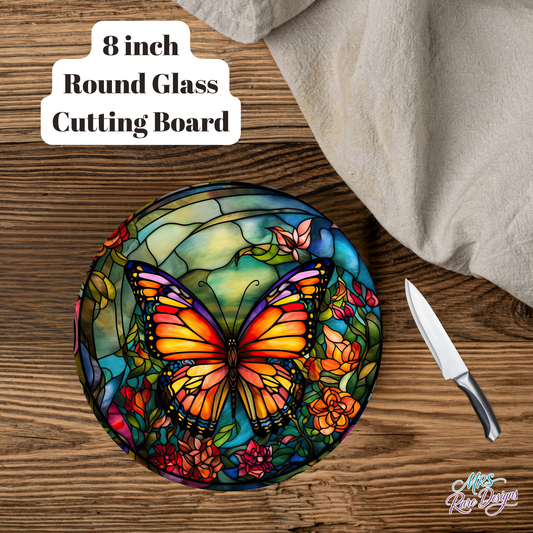 "Circle of Wings" Round Stained Glass Cutting Board