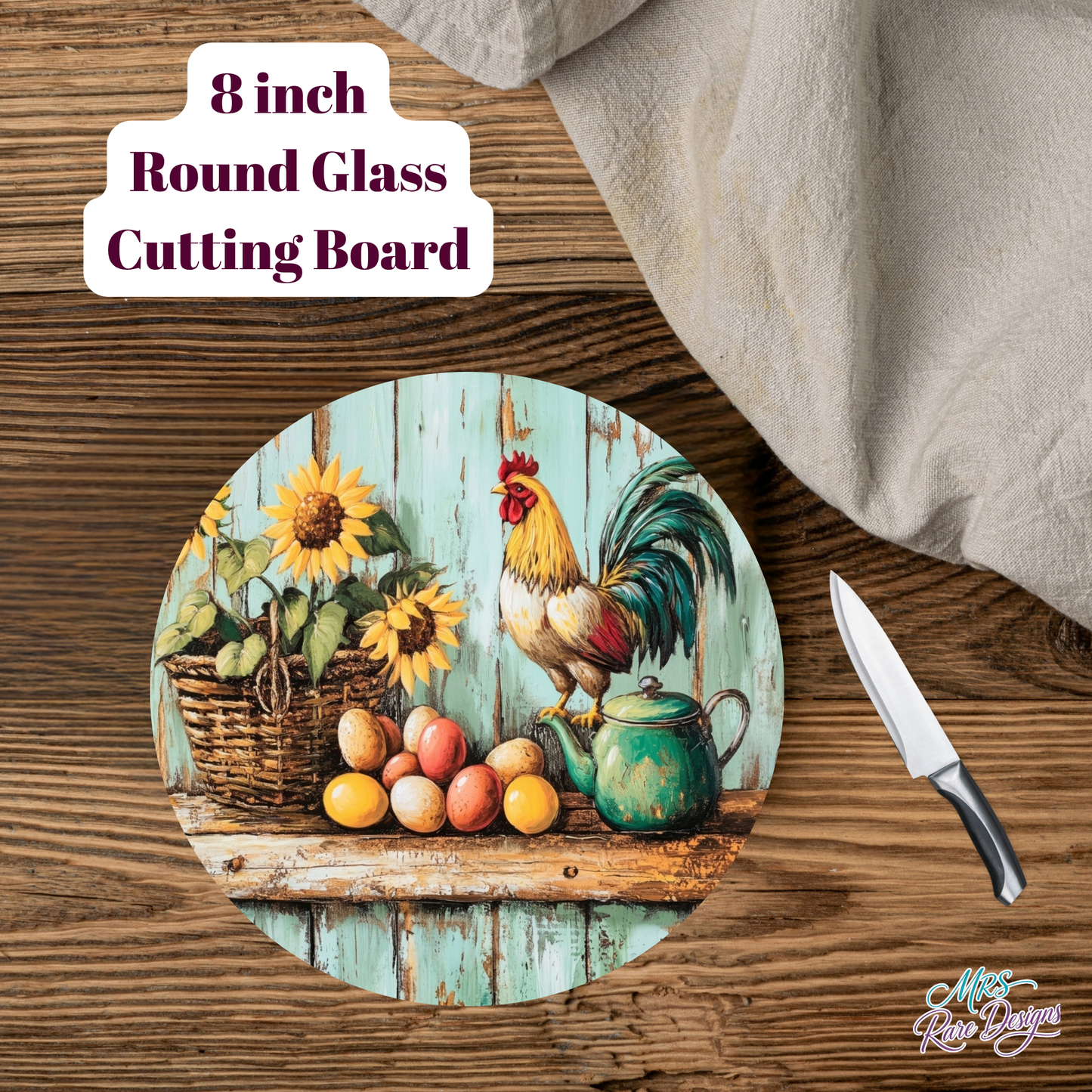 Rustic Rooster Harvest Glass Board Bundle