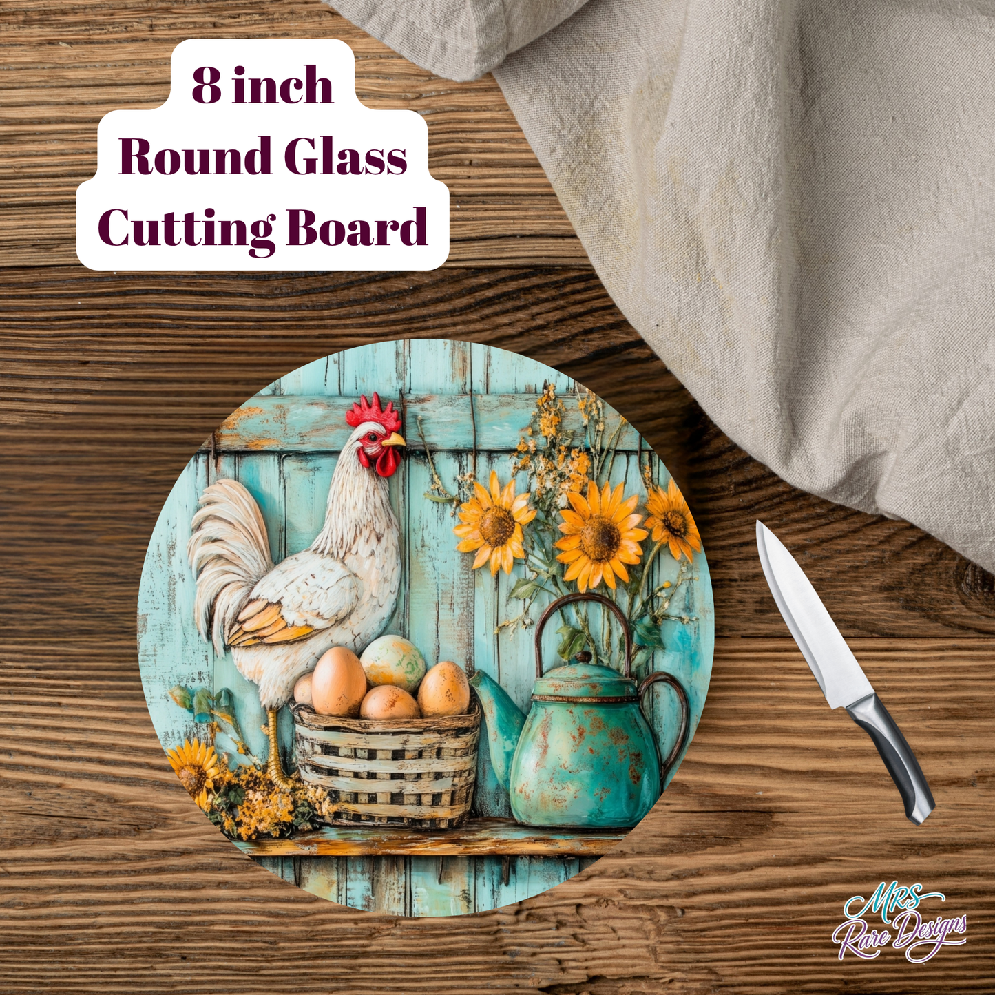 Rustic Rooster Harvest Glass Board Bundle