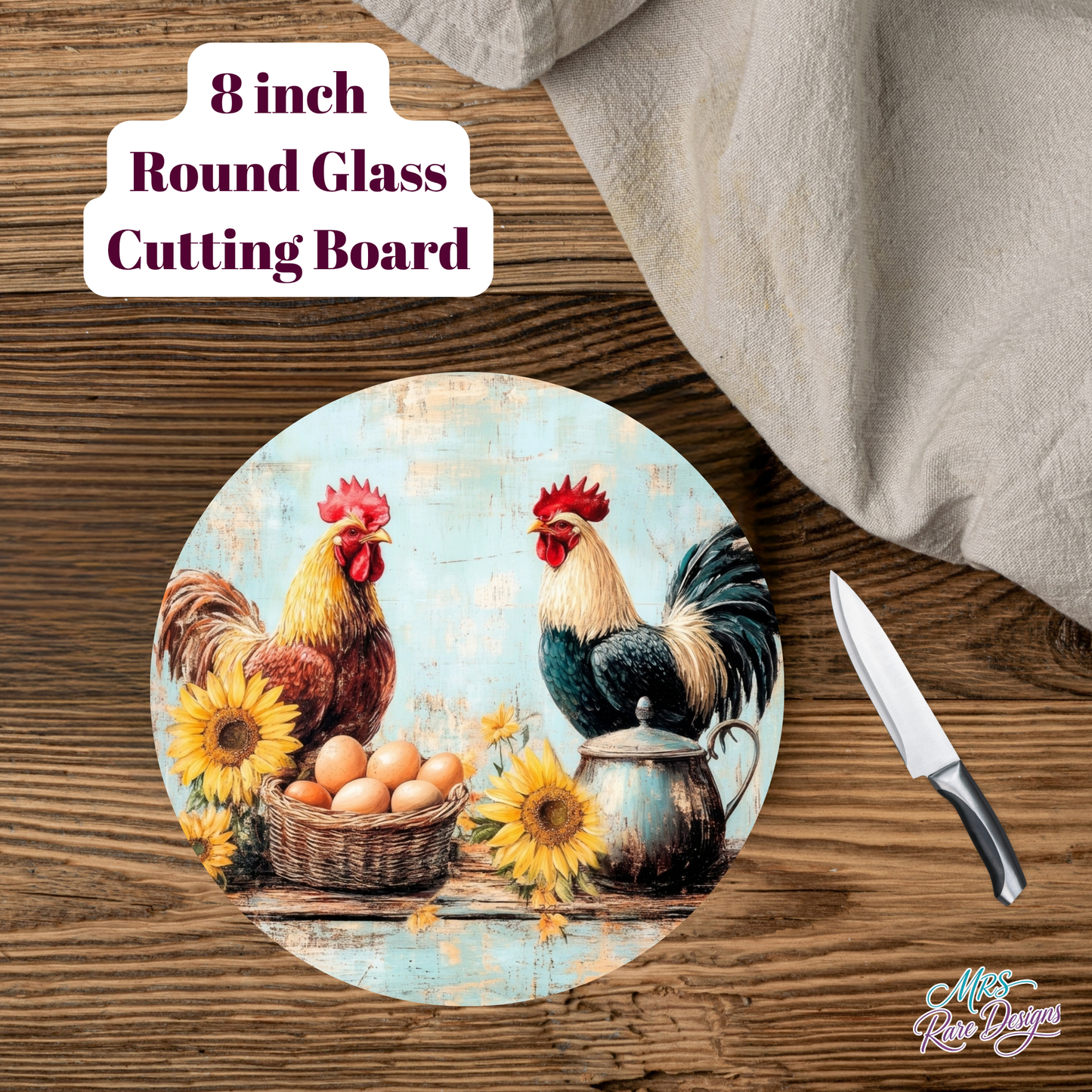 Rustic Rooster Harvest Glass Board Bundle