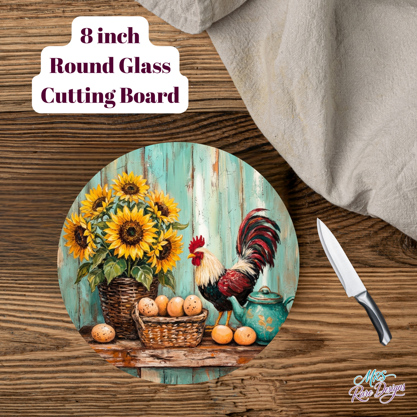 Rustic Rooster Harvest Glass Board Bundle