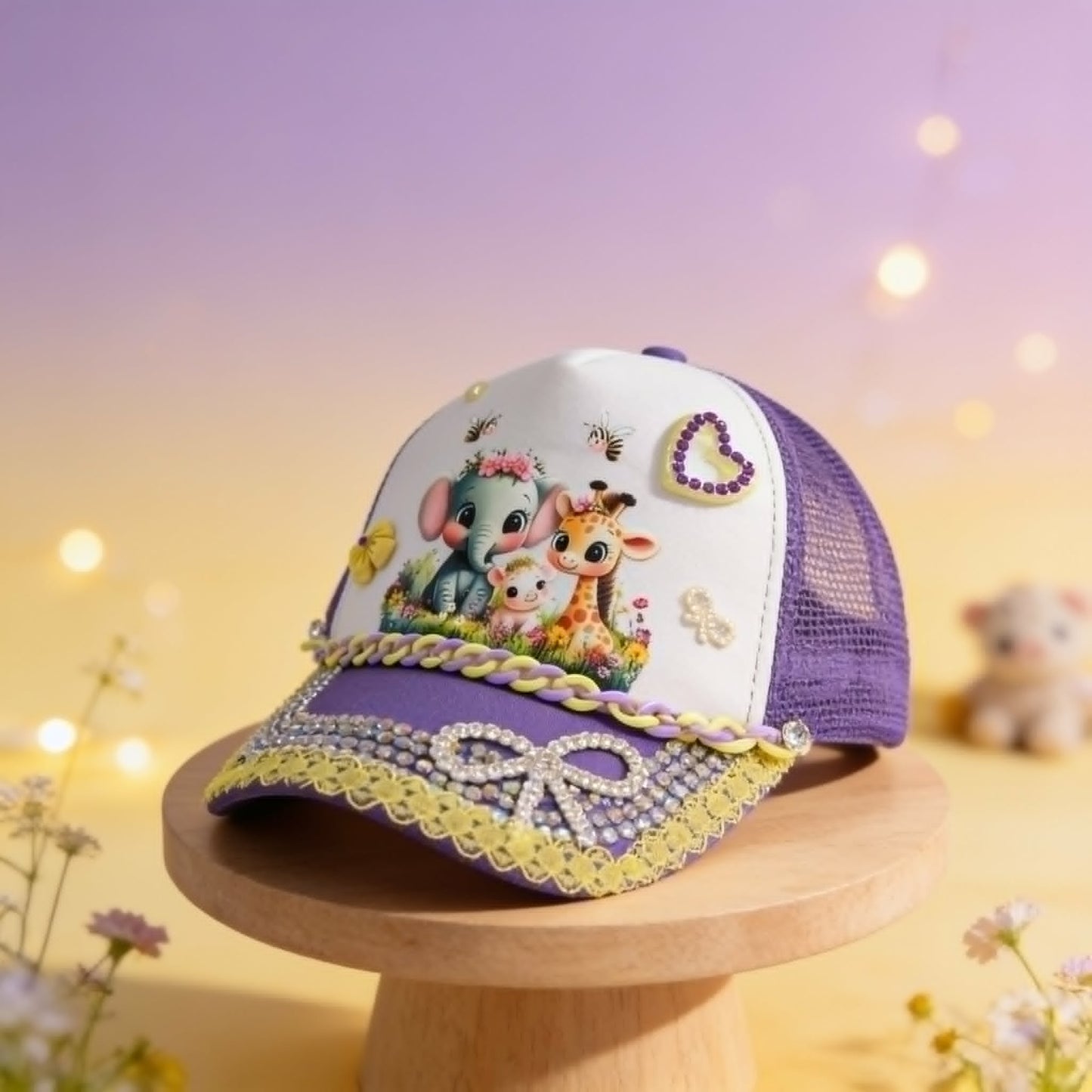 The Purple Meadow Safari Kids Hat — "Fancy Little Wild One" Collection