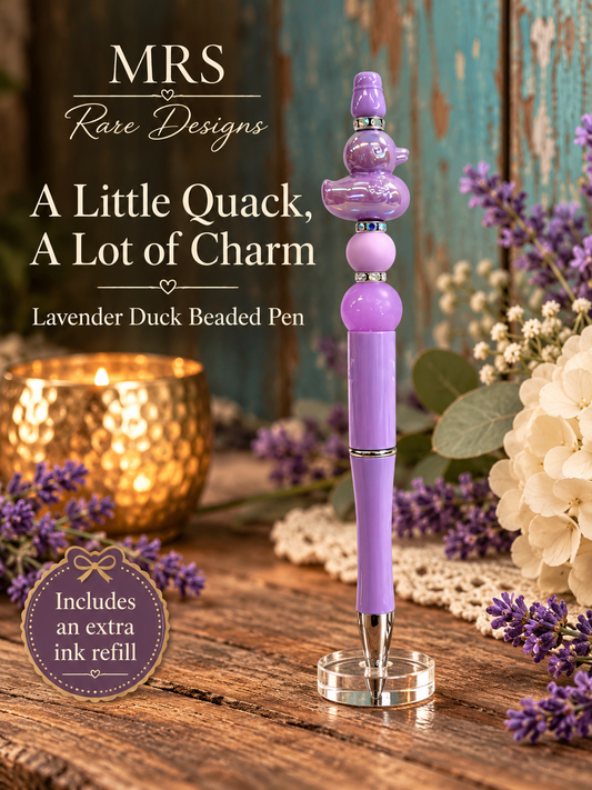 Lavender Duck Beaded Pen - A Little Quack, A Lot of Charm