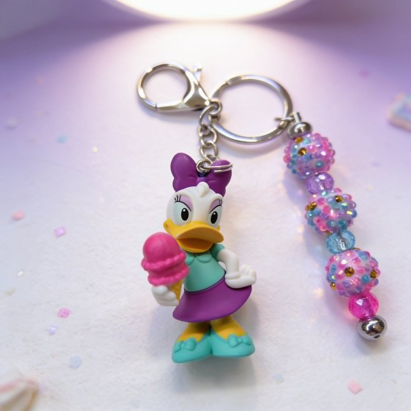Sweet Daisy Ice Cream Charm Keychain