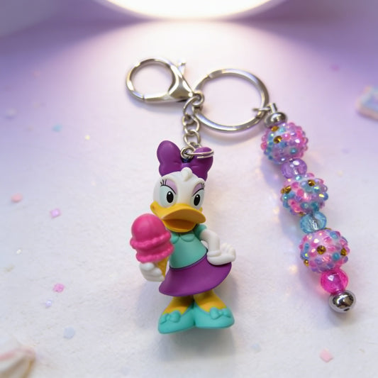 Sweet Daisy Ice Cream Charm Keychain