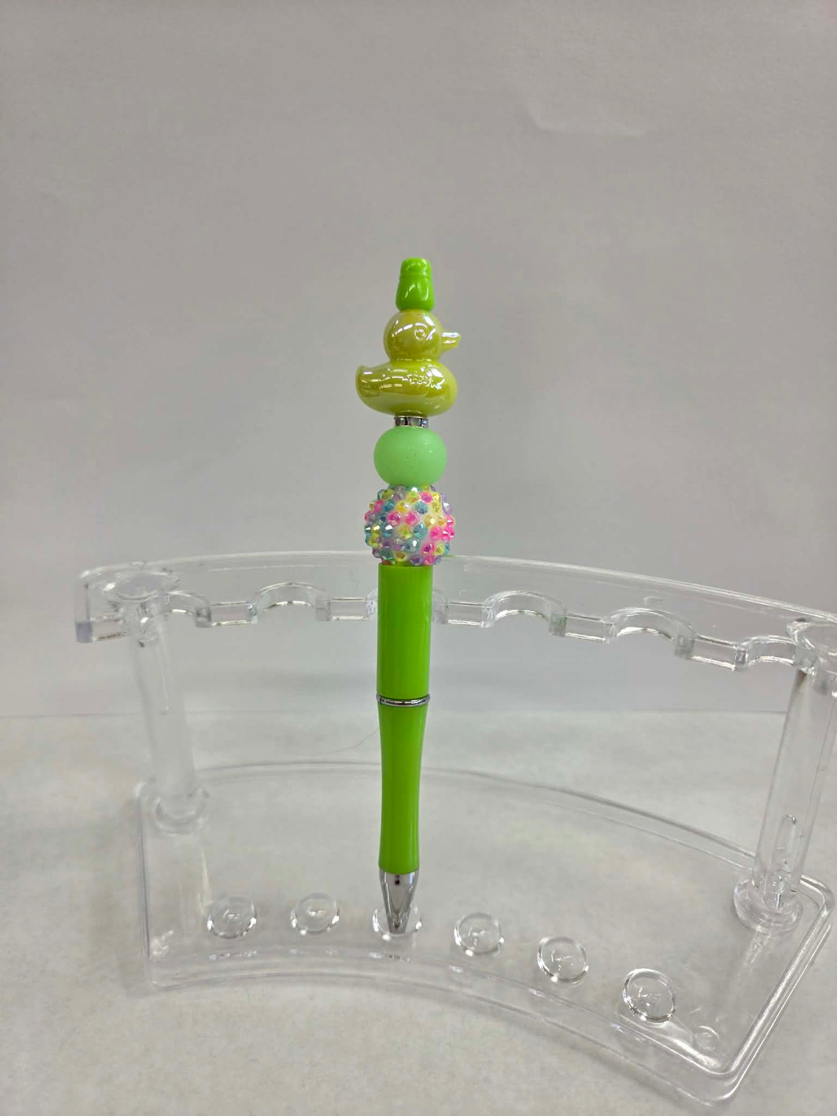 Lime Green Duck Beaded Pen - A Little Quack, A Lot of Sparkle