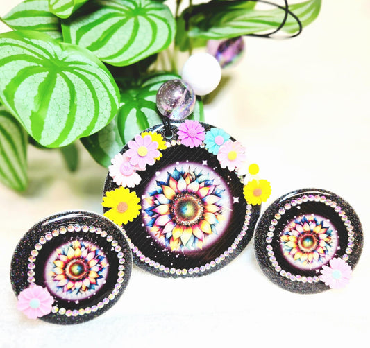 Galactic Bloom Car Charm & Clip Set