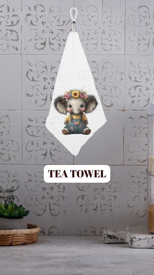 Sunny Bloom Elephant Tea Towel™