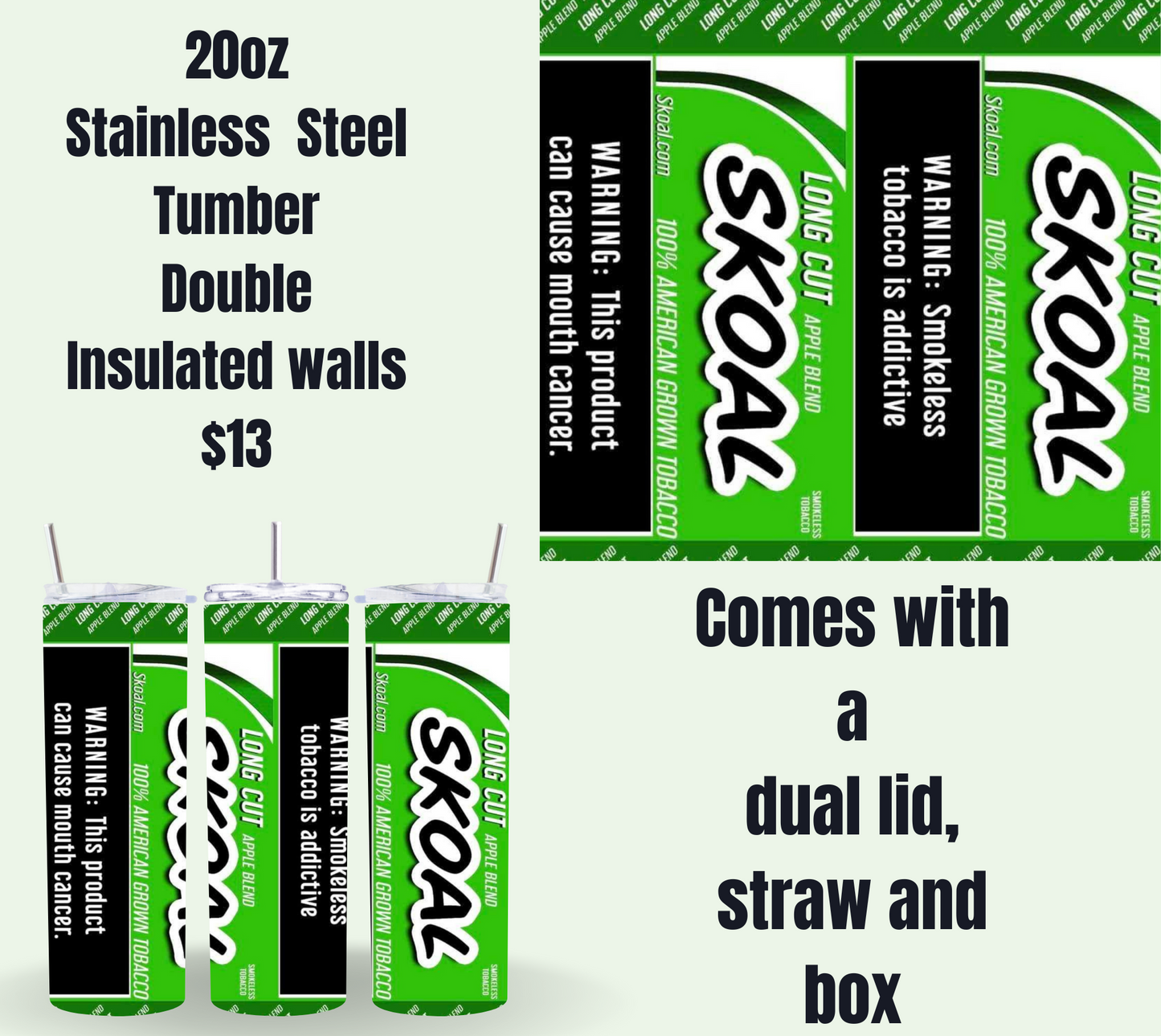 Skoal-Themed 20oz Stainless Steel Tumbler