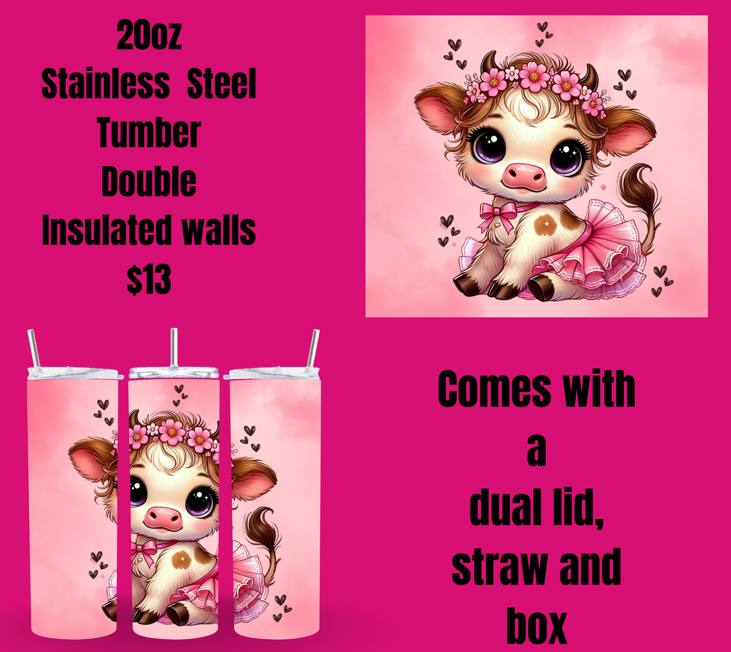 Adorable Ballerina Cow Tumblers Collection