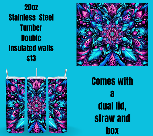 Vibrant Mandala Stainless Steel Tumbler