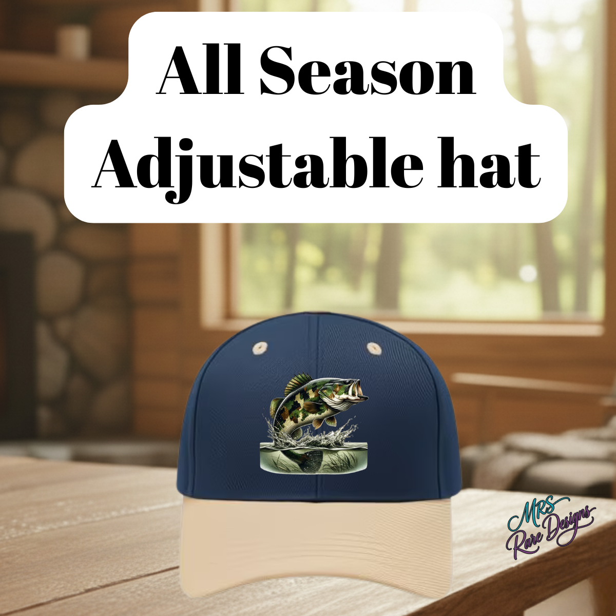 All-Season Adjustable Fishing Hat – Blue & Khaki Outdoor Comfort Cap