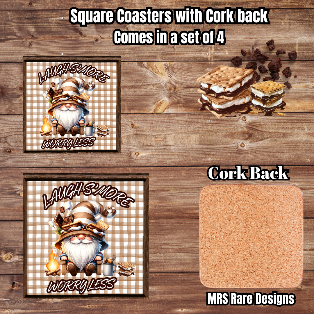 Laugh S’more, Worry Less — Stacked S’mores Hat Gnome Kitchen & Coffee Set